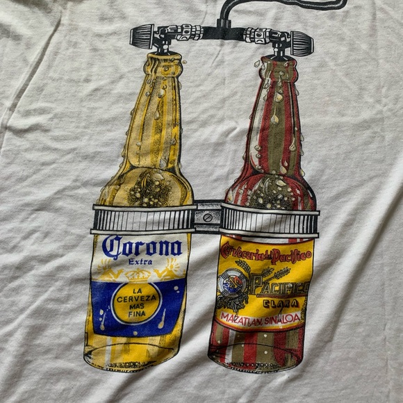 Y2K Corona Mexico T Shirt Mens OS Boxy Fit Like Large - Picture 4 of 10